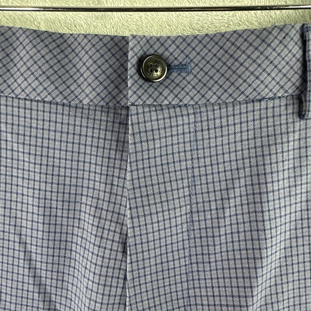 Brooks Brothers Advantage Chino Clark Pants Men's 34x30 Blue Check Stretch - Picture 2 of 11